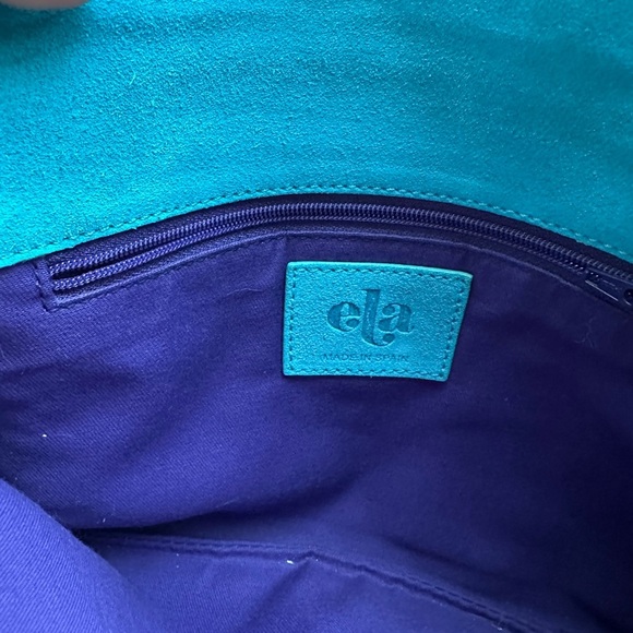Ela Blue Clutch Bag Suede - Picture 4 of 8